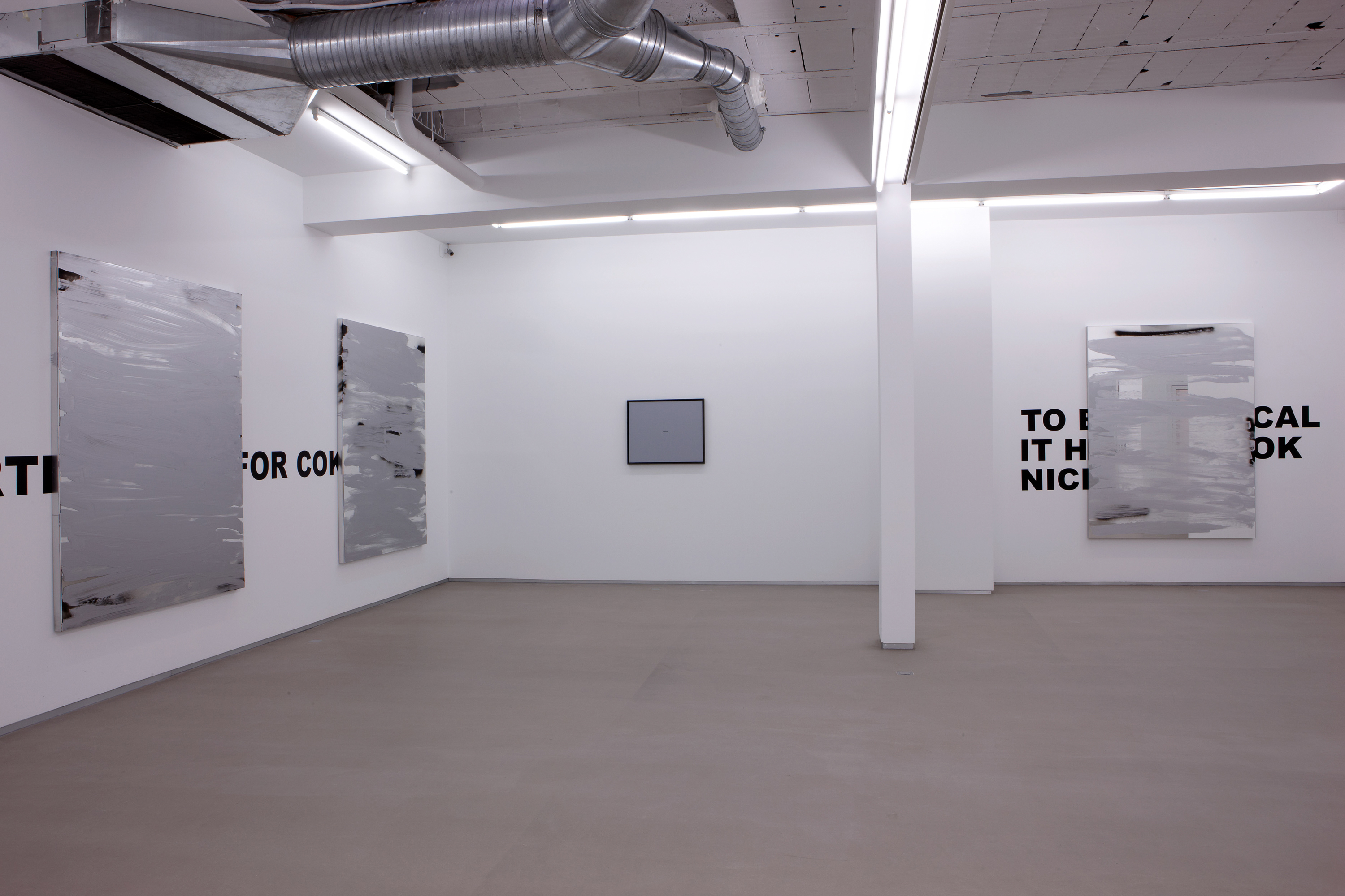 Parra & Romero, exhibition: Text pieces, obliterated mirrors & tautological paintings (fig. 12)