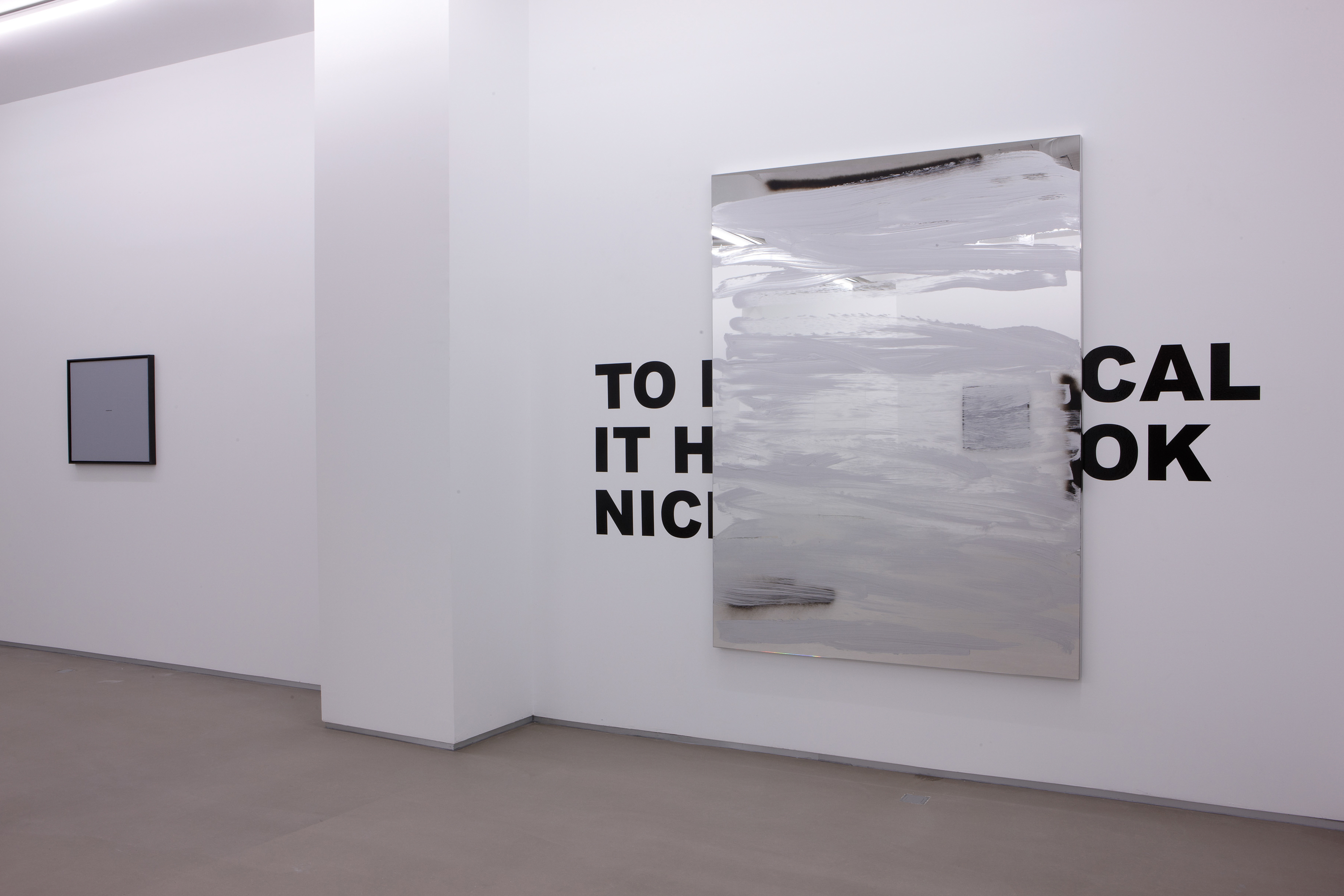 Parra & Romero, exhibition: Text pieces, obliterated mirrors & tautological paintings (fig. 15)