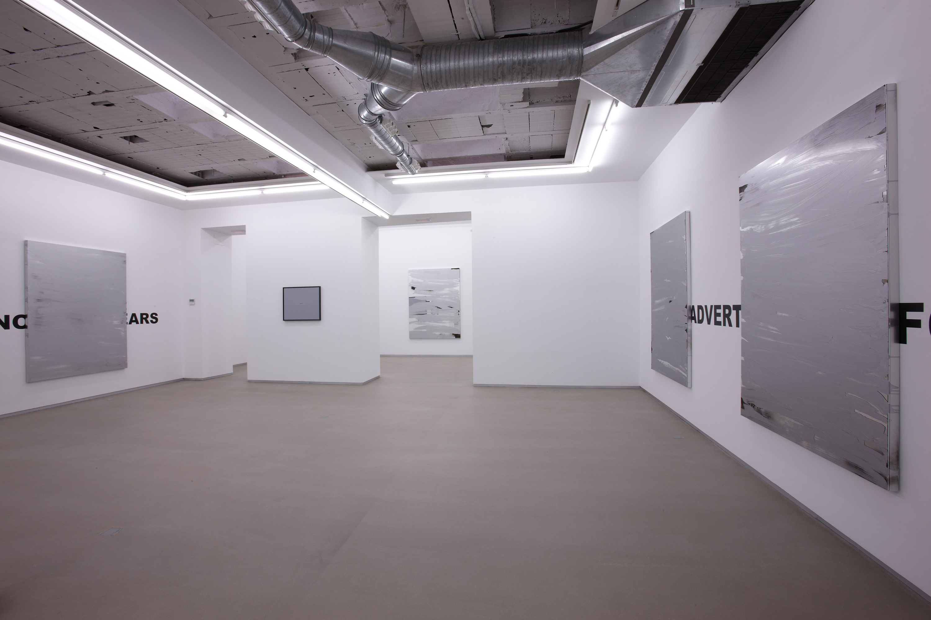 Parra & Romero, exhibition: Text pieces, obliterated mirrors & tautological paintings (fig. 8)